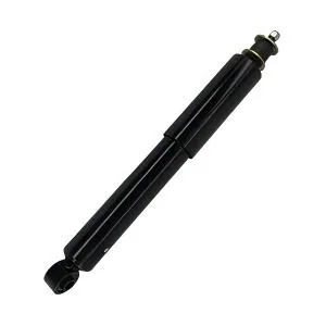 Black tube-style shock absorber on a white background